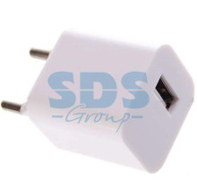 Сетевое зарядное устройство квадрат USB (СЗУ) (1 000mA) белое