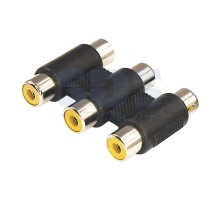 ПЕРЕХОДНИК 3 гнезда RCA - 3 гнезда RCA (тринокль) REXANT