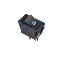 Выключатель клавишный 12V 35А (4с) ON-OFF с зеленой подсветкой (ASW-17D)