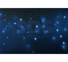 Гирлянда Айсикл (бахрома) светодиодный, 4,8 х 0,6 м, прозрачный провод, 220В, диоды синие, NEON-NIGHT