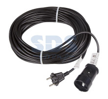 Удлинитель шнур 20м (1 роз.) 2х0.75 черный REXANT (Сделано в РОССИИ)