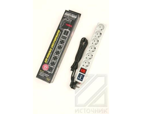 ПауэрКуб 5+1 (3м) 3300 Вт серый BL1