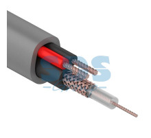 Кабель для видеонаблюдения КВК-В-2 + 2х0,75мм², 100м., серый REXANT
