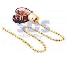 Выключатель для настенного светильника с цепочкой 270 мм, gold REXANT