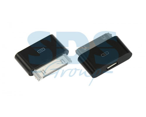 Переходник для iPhone 4 c 30 pin на micro USB черный