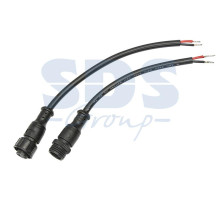 Соединительный кабель (2pin) герметичный (IP67) 2х1,0мм² 300V черный REXANT