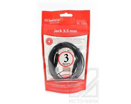 Belsis BASIC LINE BL 1031 Jack 3,5 mm Stereo вилка - Jack 3,5 mm Stereo вилка 3,0м BL1