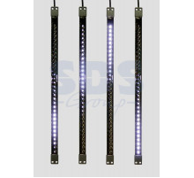 Сосулька светодиодная 50 см, 9,5V, двухсторонняя, 32х2 светодиодов, пластиковый корпус черного цвета, цвет светодиодов белый