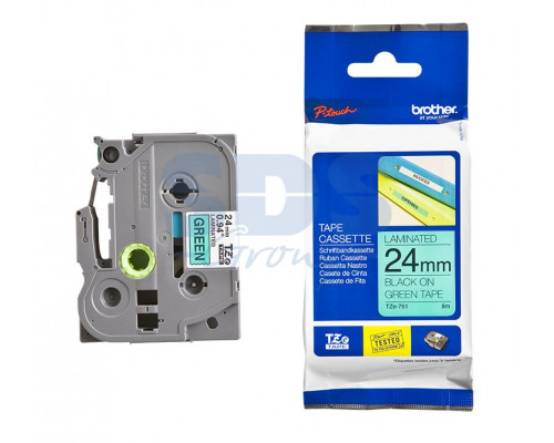 TZE751 ЛЕНТА 24MM ЧЕРНЫЙ НА ЗЕЛЕНОМ