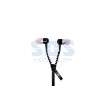 Наушники металлические Z-007 молния с микрофоном черные REXANT