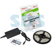 LED лента открытая, IP23, SMD 5050, 60 диодов/метр, 12 В, цвет светодиодов RGB, 5 метров в блистере, с блоком питания 72 Вт и миниконтроллером NEON-NIGHT