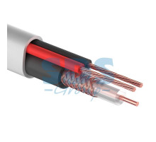 Кабель для видеонаблюдения KBK-B-2 + 2х0,50мм² (CCA), (96), 200м., белый PROCONNECT