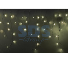 Гирлянда Айсикл (бахрома) светодиодный, 5,6х0,9м, с эффектом мерцания, БЕЛЫЙ провод 