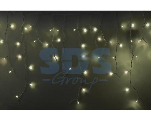 Гирлянда Айсикл (бахрома) светодиодный, 5,6х0,9м, с эффектом мерцания, БЕЛЫЙ провод 