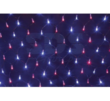 Гирлянда - сеть светодиодная 2 х 0.7м, свечение с динамикой, черный провод, красно/синие диоды NEON-NIGHT