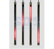 Сосулька светодиодная 50 см, 9,5V, двухсторонняя, 32х2 светодиодов, пластиковый корпус черного цвета, цвет светодиодов красный