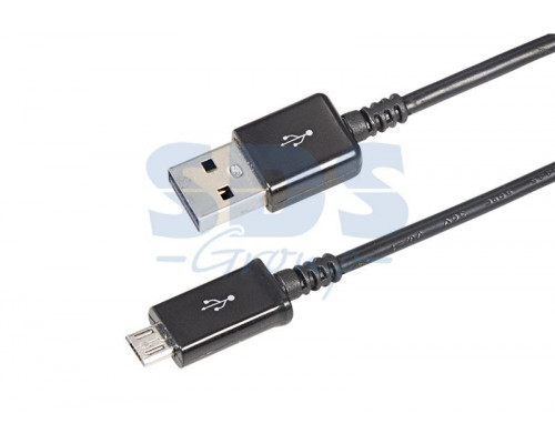 USB кабель microUSB длиный штекер 1М черный