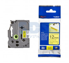 TZES631 ЛЕНТА 12ММ ЧЁРНЫЙ НА ЖЕЛТОМ УСИЛ