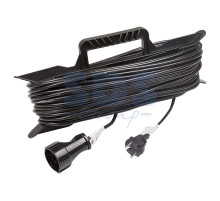 Удлинитель на рамке 50м (1 роз.) 2х0.75 черный REXANT (Сделано в РОССИИ)