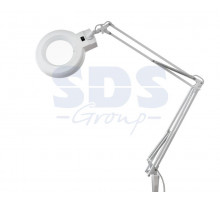 Лупа на струбцине круглая настольная 3Х с подсветкой, белая REXANT