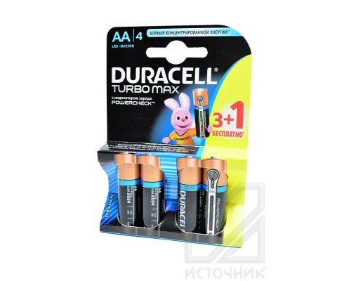 DURACELL TURBO MAX LR6 3+1 бесплатно BL4 NEW