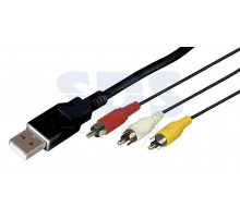 Шнур USB-A (male) - 3 x шт RCA 1.8М REXANT