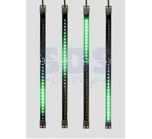 Сосулька светодиодная 50 см, 9,5V, двухсторонняя, 32х2 светодиодов, пластиковый корпус черного цвета, цвет светодиодов зеленый