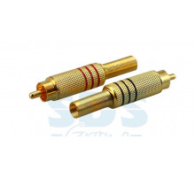 РАЗЪЁМ штекер RCA Металл пайка Черные/Красные GOLD PROCONNECT