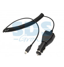 Автозарядка с индикатором mini USB (АЗУ) (5V, 2 000mA) шнур спираль до 2М REXANT