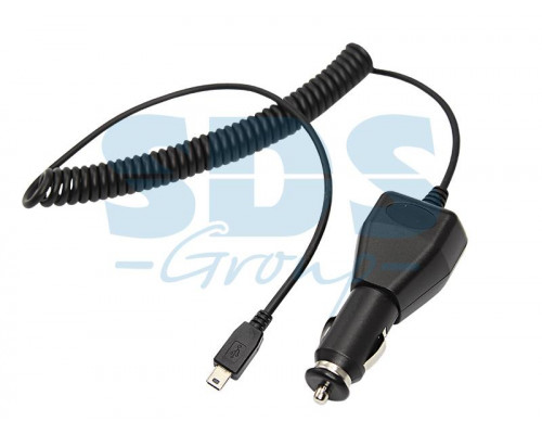 Автозарядка с индикатором mini USB (АЗУ) (5V, 2 000mA) шнур спираль до 2М REXANT