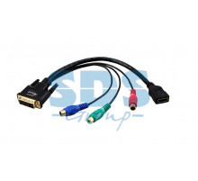 ПЕРЕХОДНИК шт.DVI - гн.HDMI + 3гн.RCA (провод) GOLD REXANT