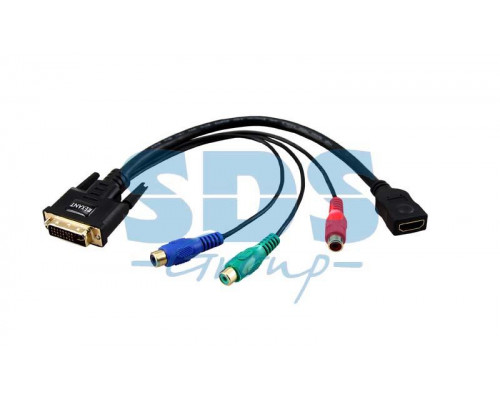 ПЕРЕХОДНИК шт.DVI - гн.HDMI + 3гн.RCA (провод) GOLD REXANT