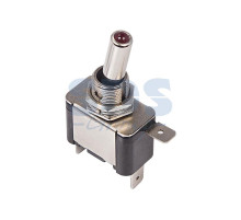 Тумблер 12V 25А (3c) ON-OFF однополюсный с красной LED подсветкой (ASW-07D) (блистер)