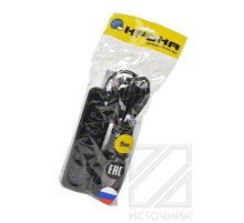 КРОНА РС-4 (У10-0001) 5 м (ПВС 2Х0.75) черный BL1