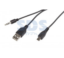 USB-AUX кабель на microUSB для портативных колонок 0,5м REXANT