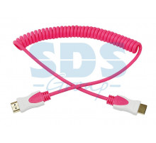 Шнур HDMI- HDMI 2М розовый витой REXANT