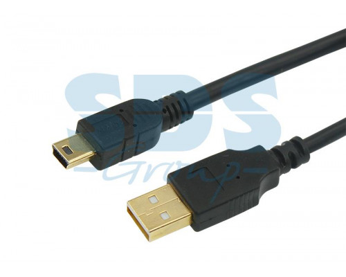 Шнур mini USB (male) - USB-A (male) 1.8M GOLD с ферритами REXANT