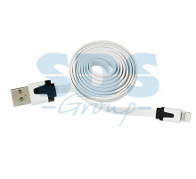 USB кабель для iPhone 5/5S slim шнур плоский 1М белый