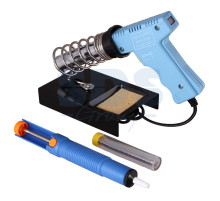 Набор для пайки (паяльник импульсный 30/70 Вт, оловоотсос, подставка, припой) (ZD-303-A) REXANT