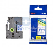 TZE223 ЛЕНТА 9MM СИНИЙ НА БЕЛОМ