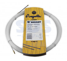 Протяжка кабельная (мини УЗК в бухте), 25м, нейлон, d=3мм, латунный наконечник, заглушка.