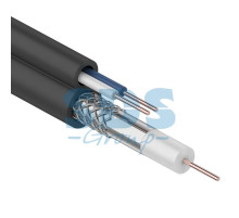 Кабель для видеонаблюдения ККСВ-П + 2х0.5мм., 100м., черный REXANT