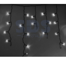 Гирлянда Айсикл (бахрома) светодиодный, 4,8 х 0,6 м, черный провод, 220В, диоды белые, NEON-NIGHT