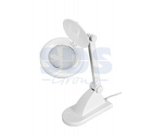 Лупа настольная малая 3Х +доп.12Х с подсветкой, белая REXANT