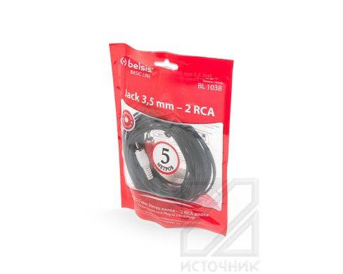 Belsis BASIC LINE BL 1038 Jack 3,5 mm Stereo вилка - 2 RCA вилка 5м BL1