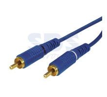 Шнур 2x2 RCA 5М синий gold REXANT