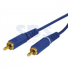 Шнур 2x2 RCA 5М синий gold REXANT