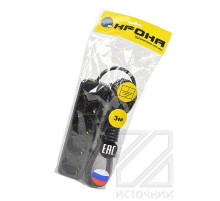 КРОНА РС-4/зем  (У16-0001) 3м (ПВС 3Х0.75) черный BL1