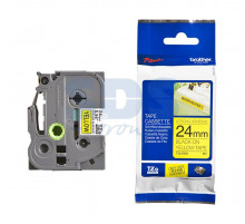 TZES651 ЛЕНТА 24ММ ЧЁРНЫЙ НА ЖЕЛТОМ УСИЛ