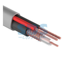 Кабель для видеонаблюдения КВК-В-2 + 2х0,50мм², 200м., белый REXANT